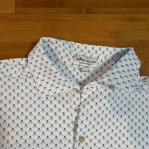 White with Blue Skull Peter Millar Polo